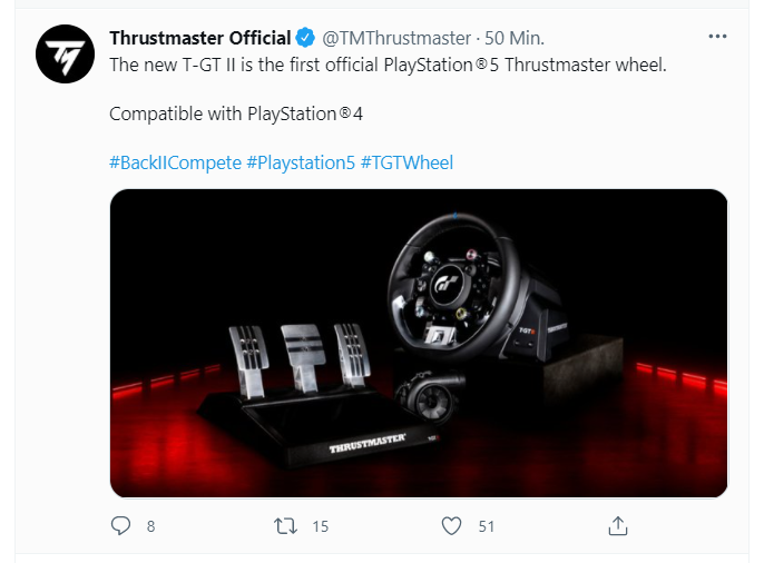 Thrustmaster T-GT II Racing Wheel for PlayStation